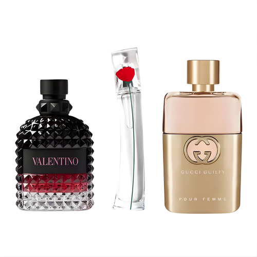 Combo de 3 Perfumes 3 Gucci Guilt, Valentini Intense, Flower Kenzo 100ml